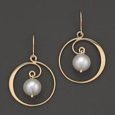Classic Gold Hoop Earrings with Pearl Accents