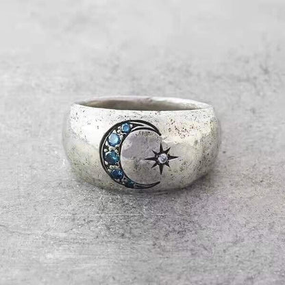 Celestial Star and Moon Ring