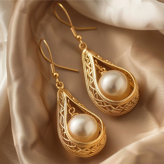 Open Water Drop Pearl Earrings