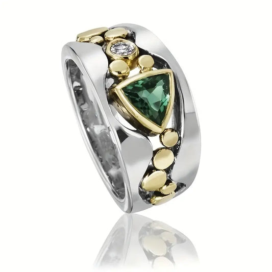 Retro Emerald Crystal Ring