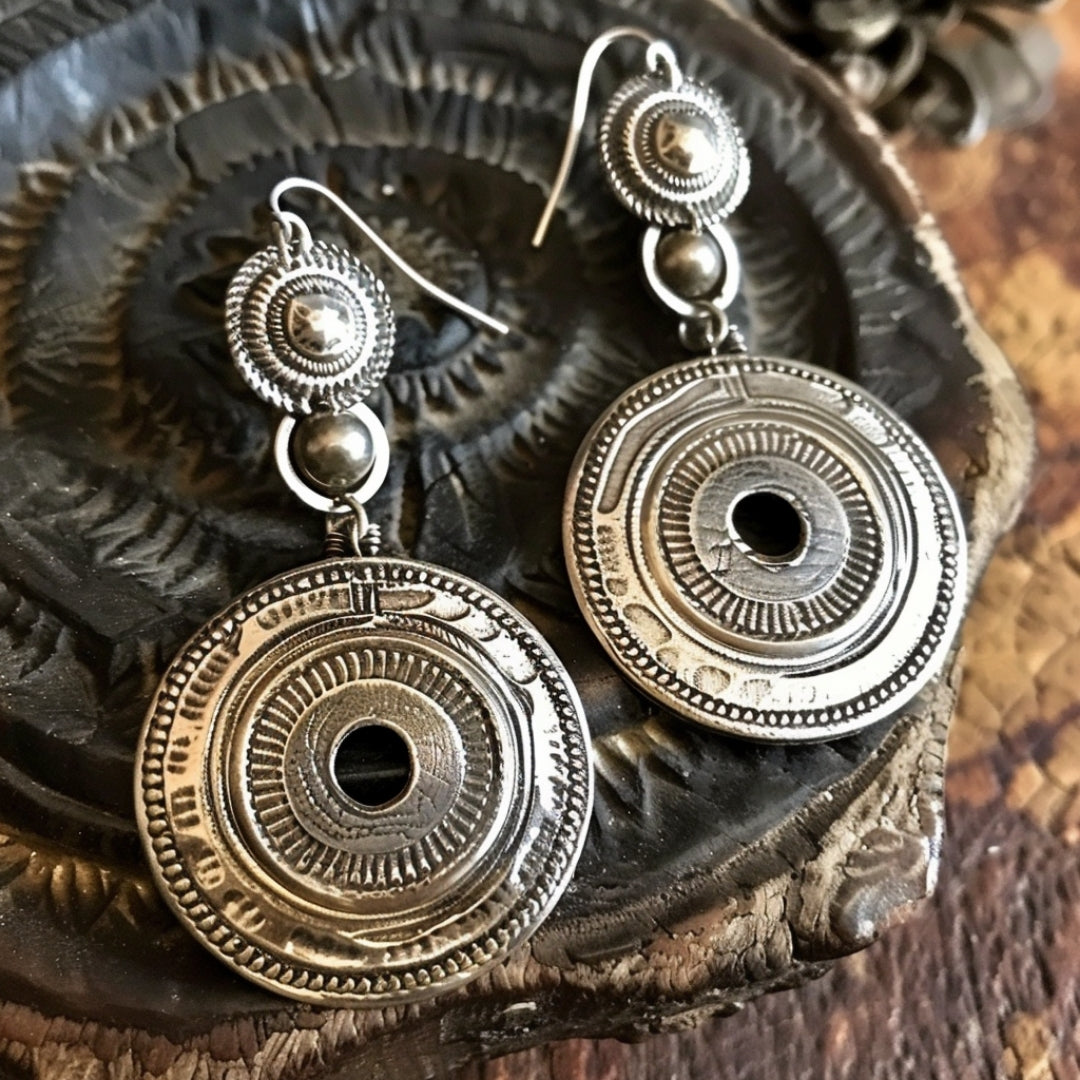 Round Silver Earrings