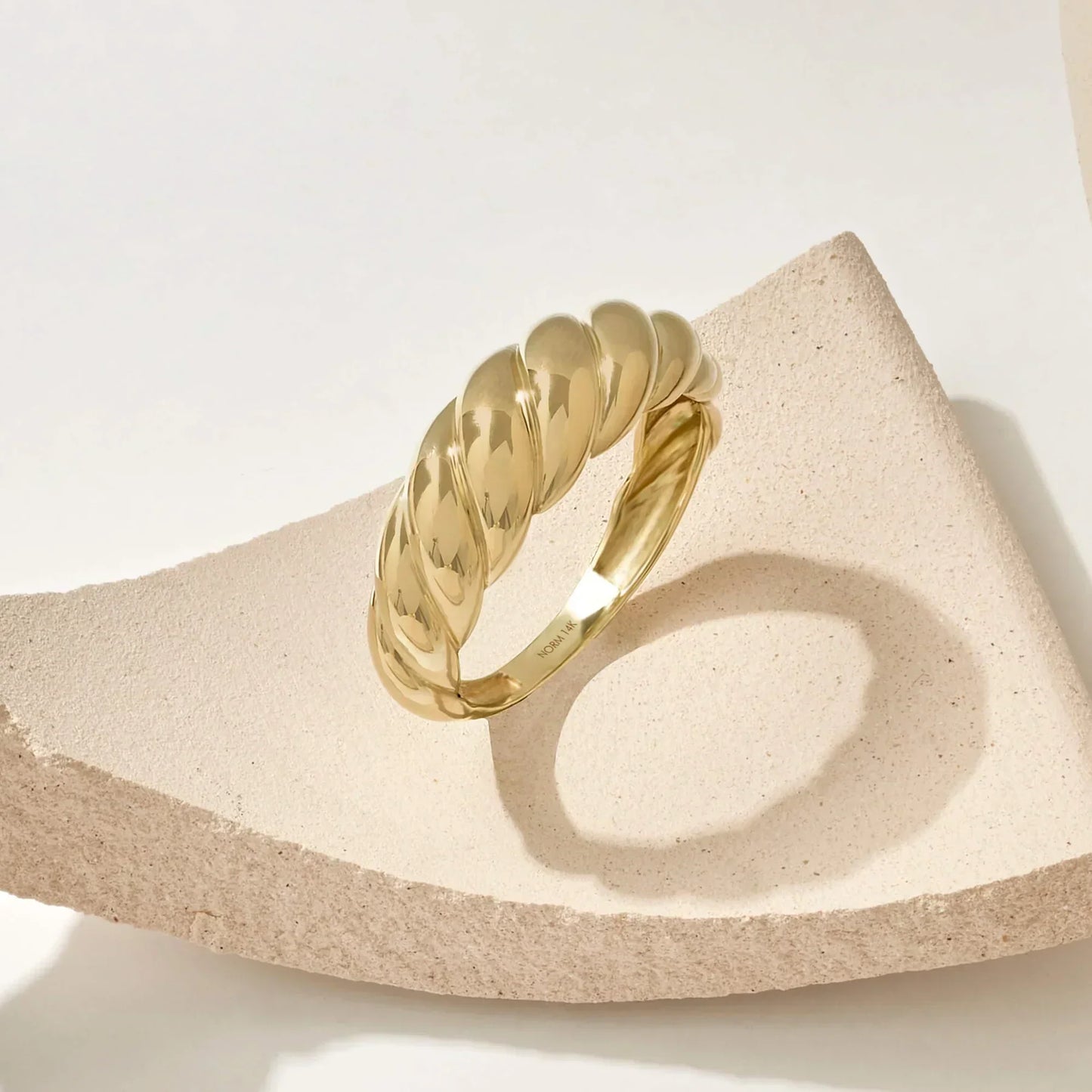 Golden Croissant-Inspired Ring