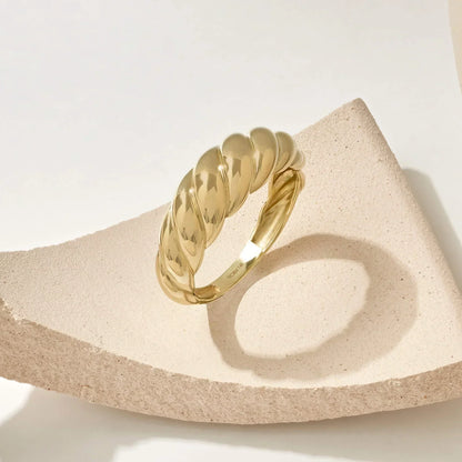 Golden Croissant-Inspired Ring
