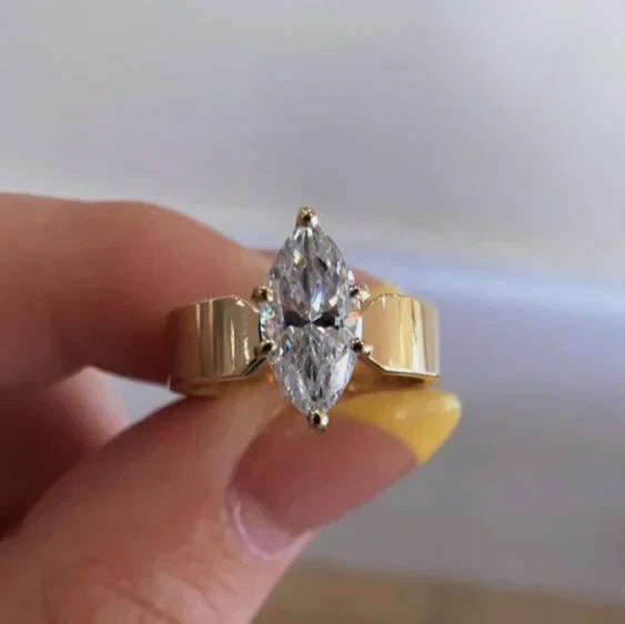 Antique Crystal-Studded Golden Ring