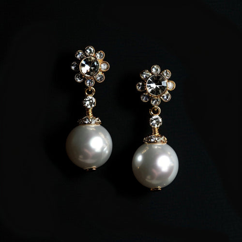 Elegant Zirconia and Pearl Drop Earrings