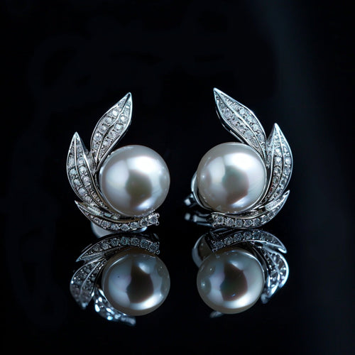 Lustrous Silver Pearl Earrings