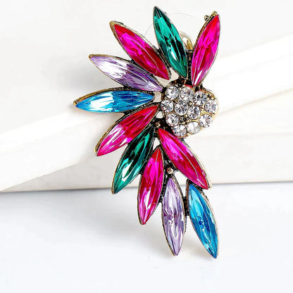 Zirconia-Embellished Heart Wings Earrings