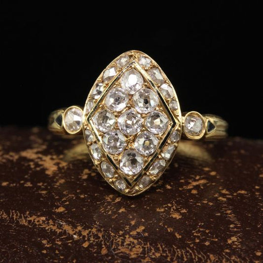 Retro Gold Zirconia Crystal Ring