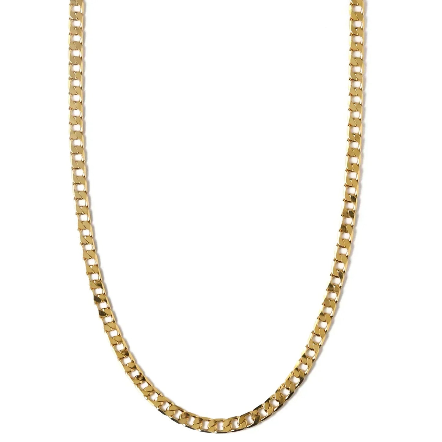 Gold Flat Link Curb Necklace