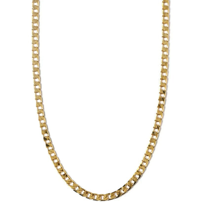 Gold Flat Link Curb Necklace