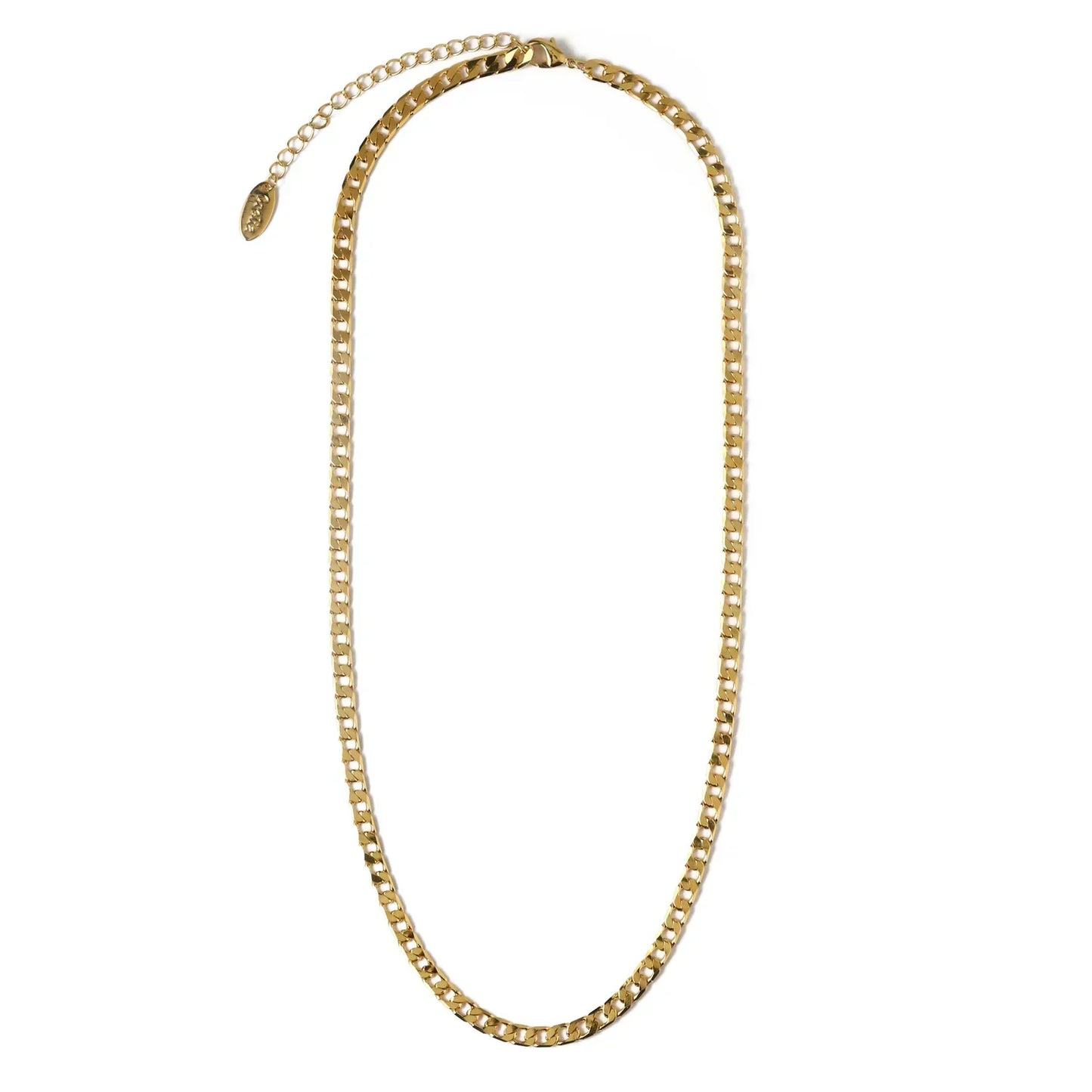Gold Flat Link Curb Necklace