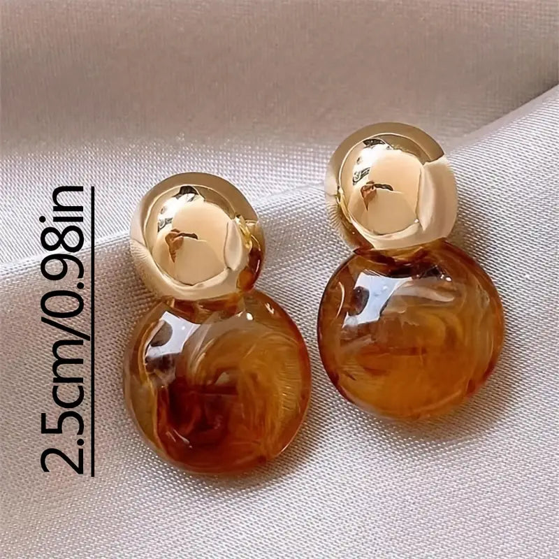 Aurélie Gold Amber Drop Earrings