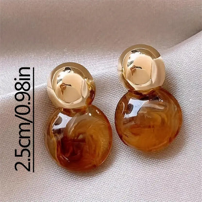 Aurélie Gold Amber Drop Earrings