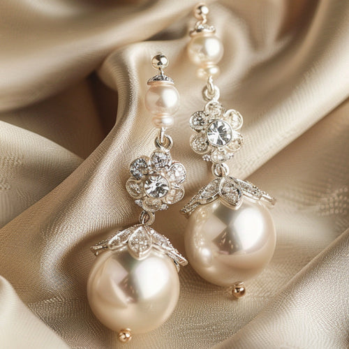 Elegant White Pearl Drop Earrings