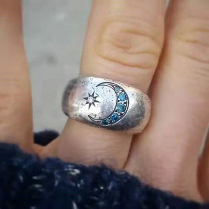 Celestial Star and Moon Ring