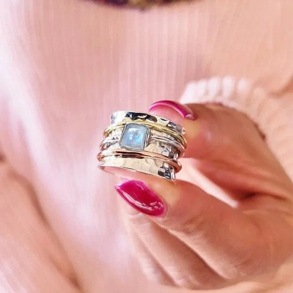 Bold Moonstone Meditation Ring