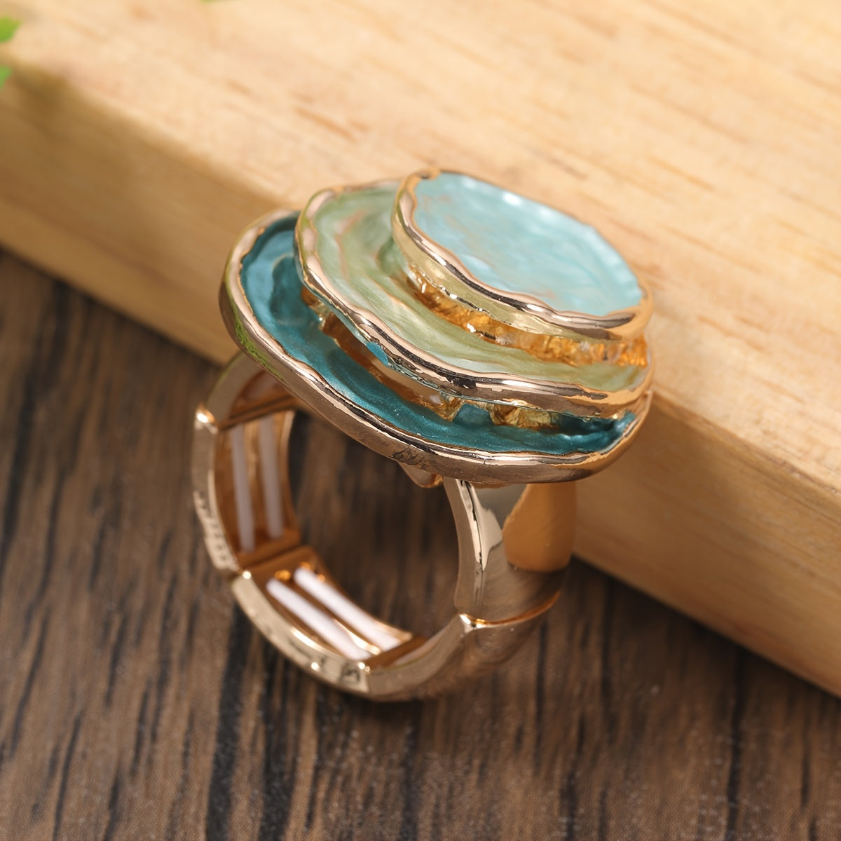 Bohemian Triple-Layer Enamel Ring
