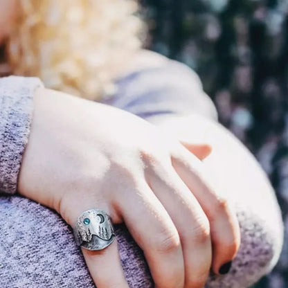Moonlit Forest Blue Ring