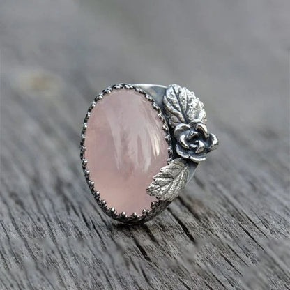 Vintage-Inspired Rose Pink Crystal Ring