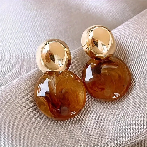 Aurélie Gold Amber Drop Earrings