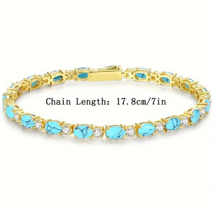 Turquoise Bracelet with Elegant Gold Highlights
