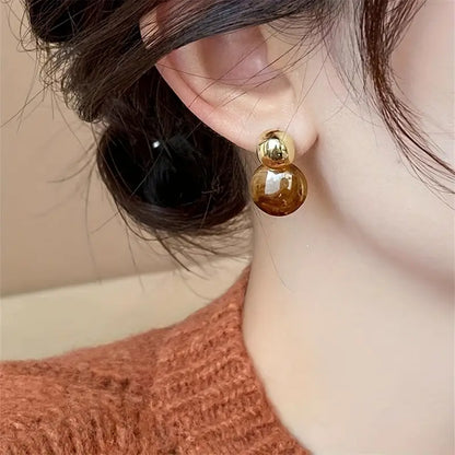 Aurélie Gold Amber Drop Earrings