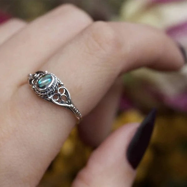 Rainbow Shell Filigree Ring