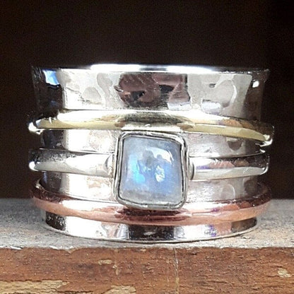 Bold Moonstone Meditation Ring