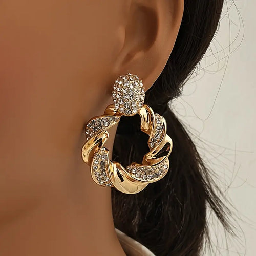 Retro Braided Radiant Gold Earrings