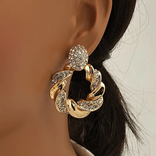 Retro Braided Radiant Gold Earrings