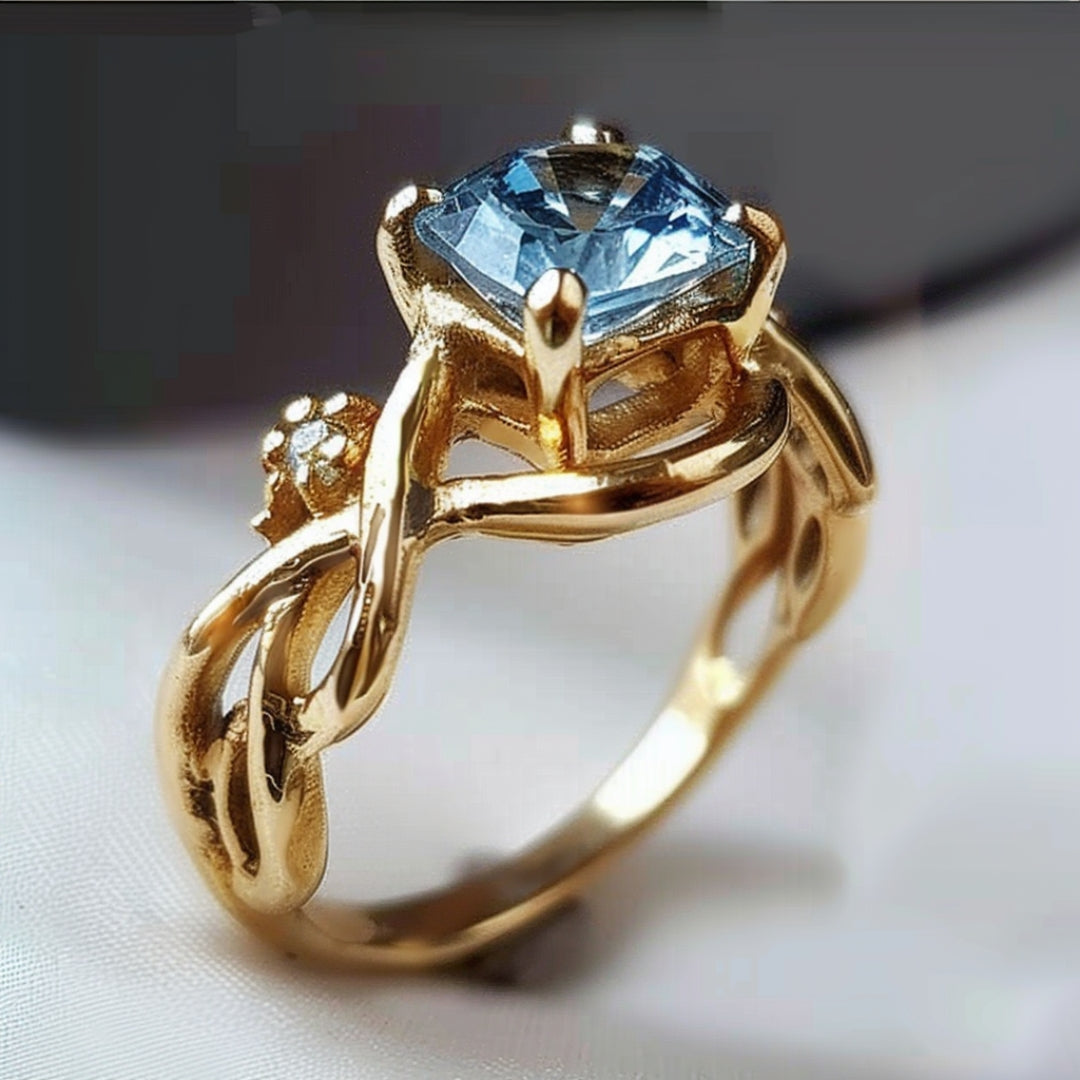 Blue and Gold Elegance Ring