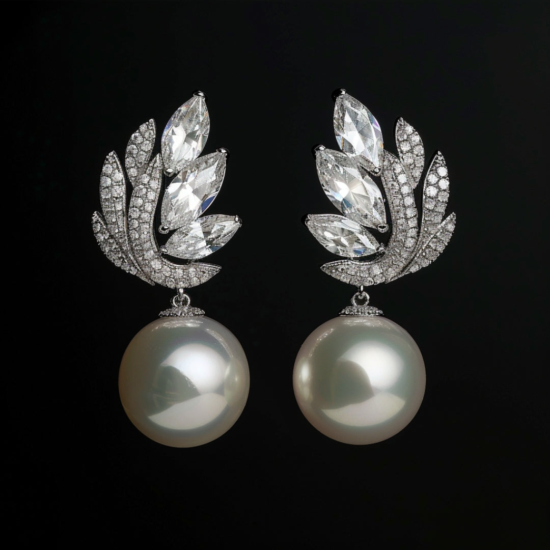 Radiant Zirconia Pearl Earrings