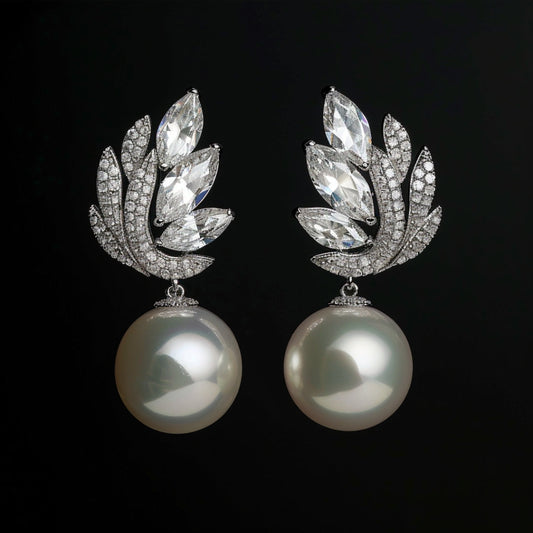 Radiant Zirconia Pearl Earrings
