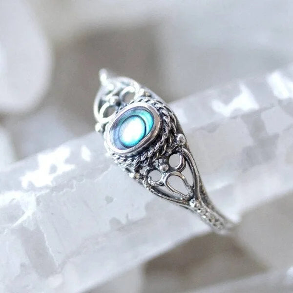 Rainbow Shell Filigree Ring
