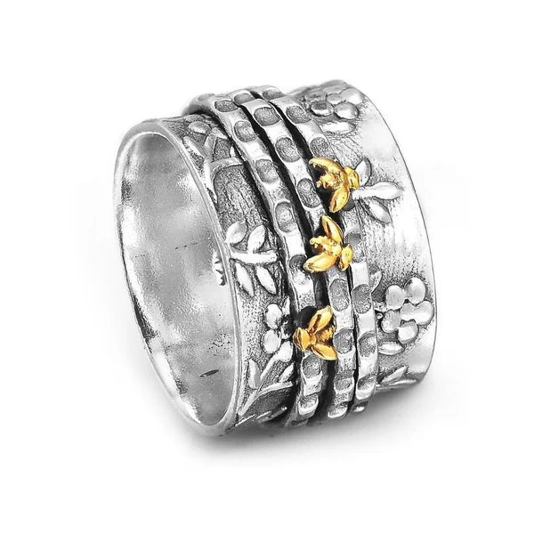 Petite Bee Floral Ring