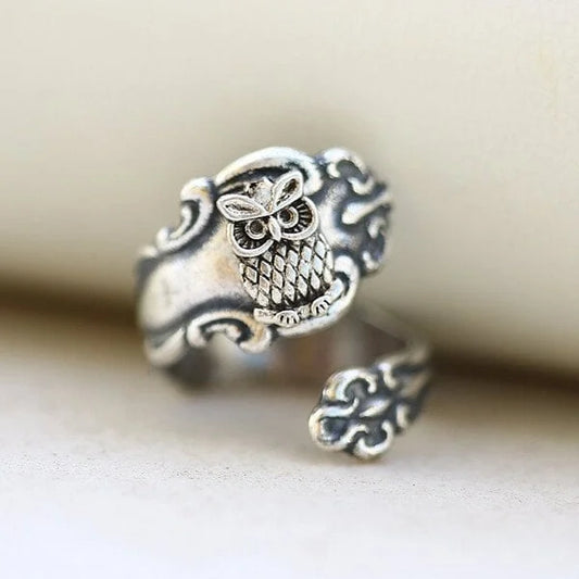 Flexible Owl Spoon Ring