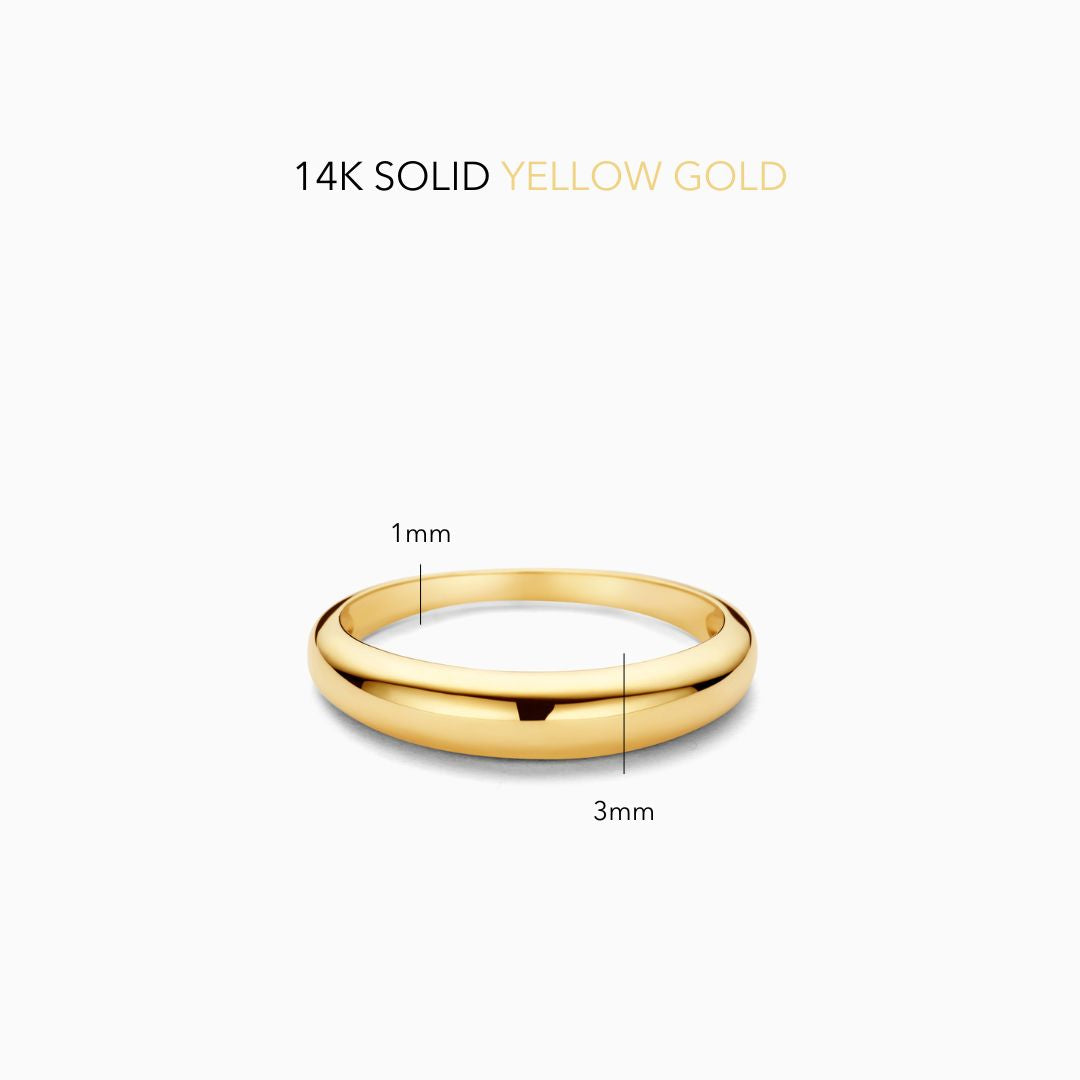 Gold Midi Dome Band Ring