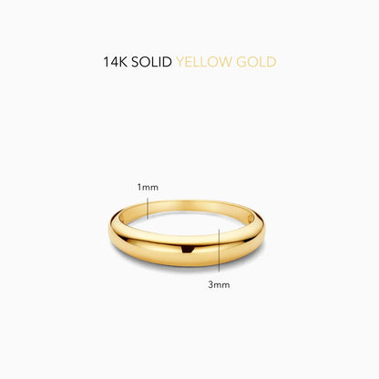 Gold Midi Dome Band Ring