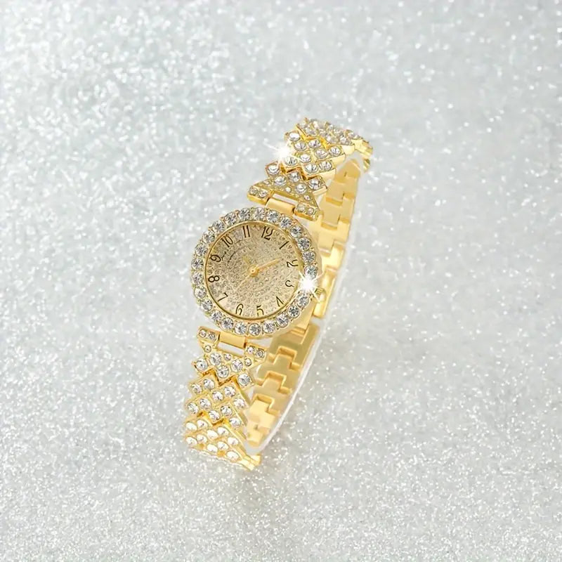 Luxurious Gold Watch and Bracelet Set | Radiant Elegance Collection