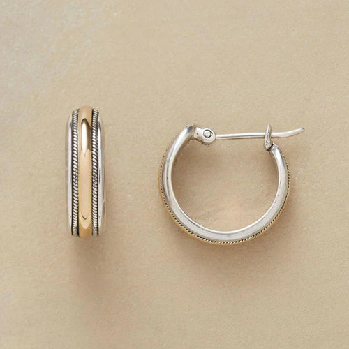 Retro Gold and Silver Hoop Earrings