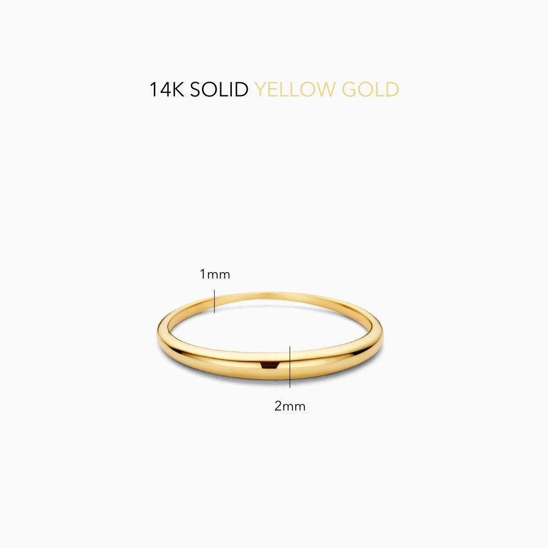 Elegant Slim Gold Dome Ring