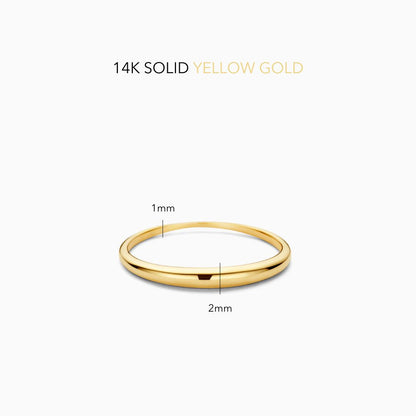 Elegant Slim Gold Dome Ring
