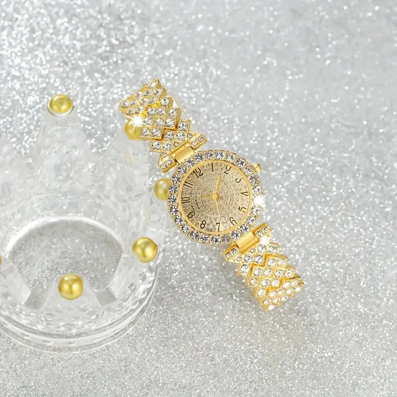 Luxurious Gold Watch and Bracelet Set | Radiant Elegance Collection