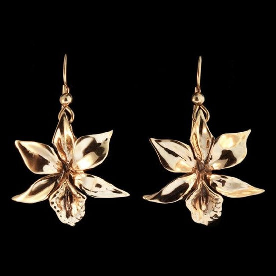 Retro Golden Floral Earrings