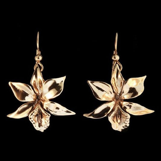 Retro Golden Floral Earrings