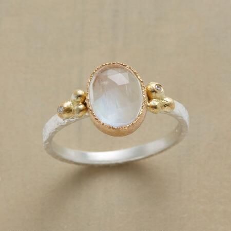Classic White Glass Vintage Ring