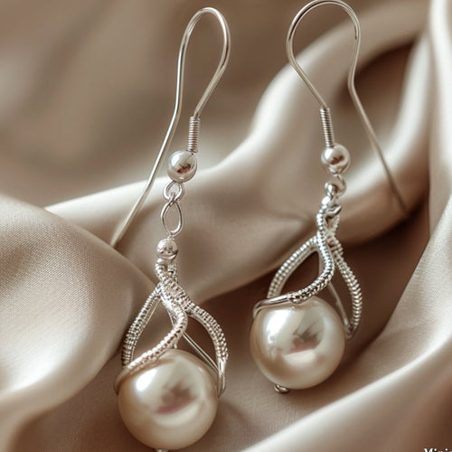 Elegant Pearl Drop Holiday Earrings