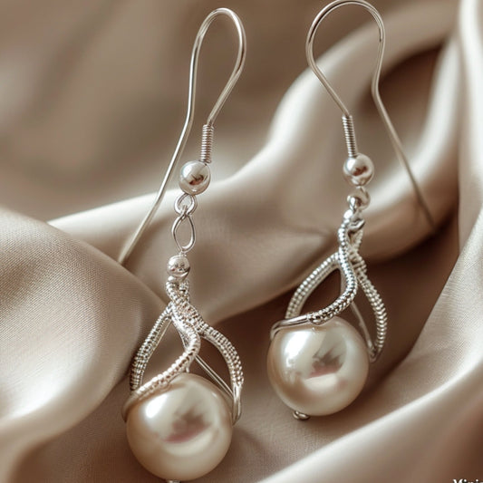 Elegant Pearl Drop Holiday Earrings