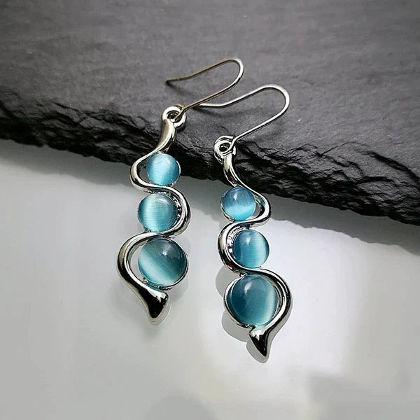 Elegant Blue Crystal Drop Earrings