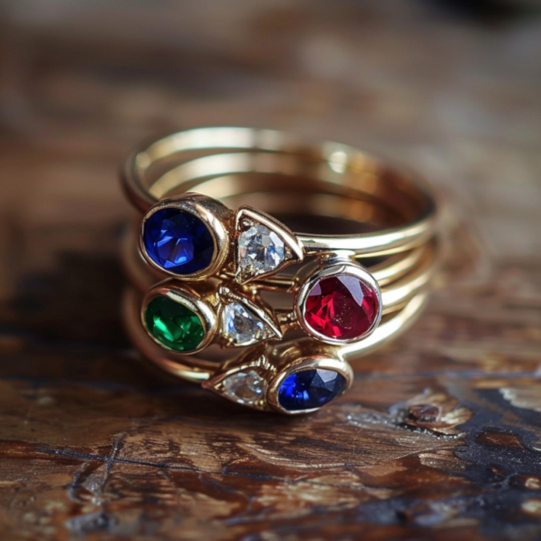 Multicolored Layered Gold Ring